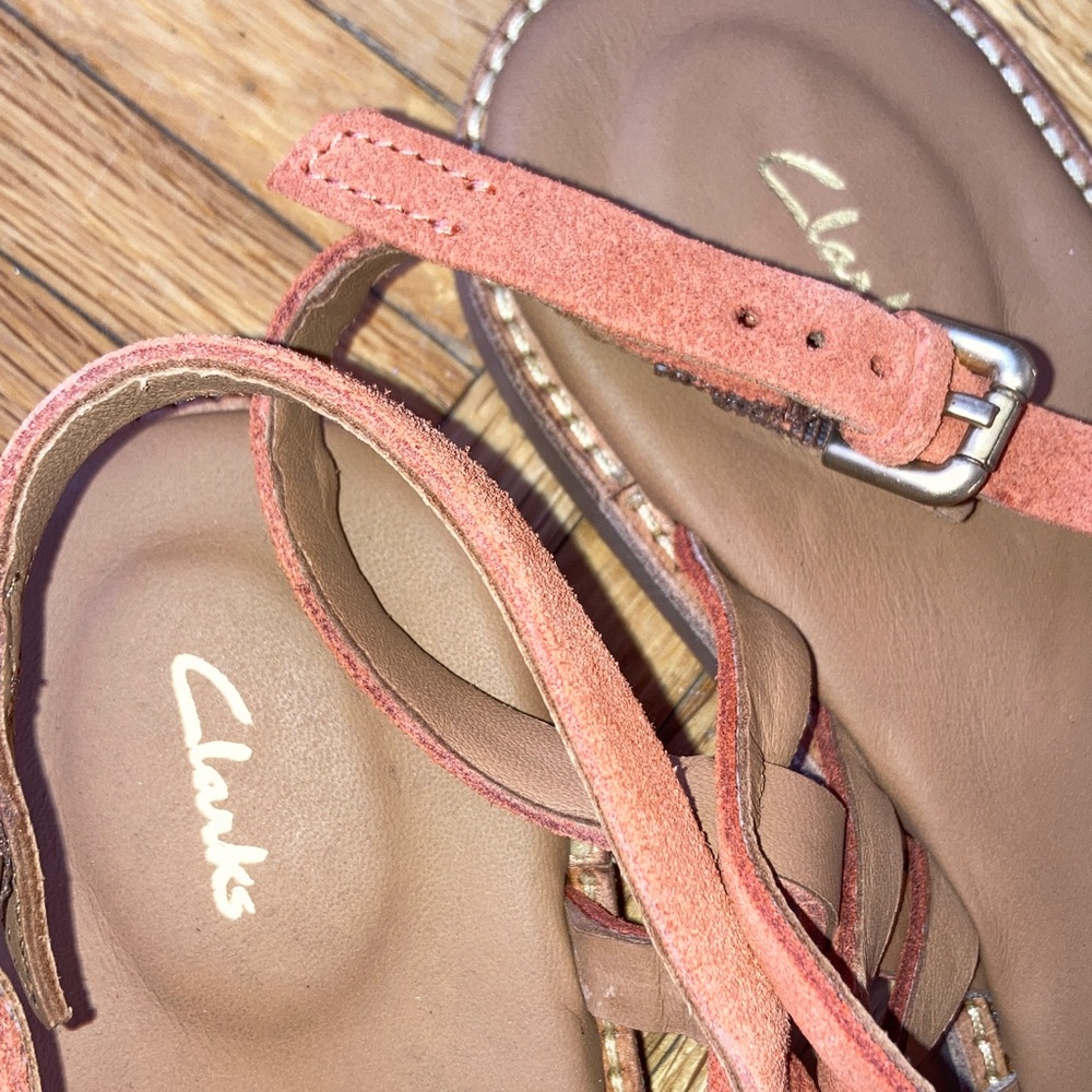 Clarks Women's Multi-Strap Sandals - Brown and Light Blue - Picture 6 of 6